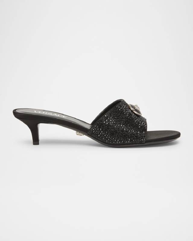 Alia Medusa Strass Kitten-Heel Mules